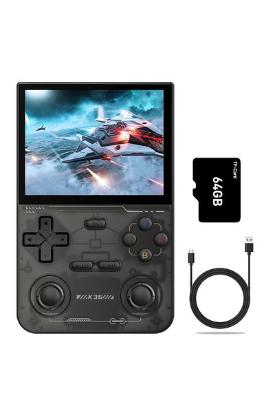 Choice Black GAMINJA K36 3.5Inch IPS Screen Handheld Game Console 64GB Memory Classic Games Portable Handhe