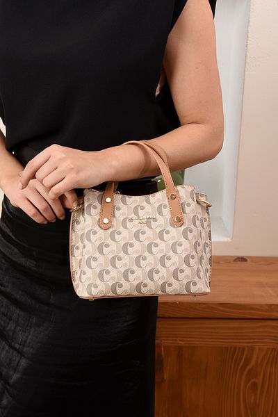 Cacharel Paris Women's Hand and Shoulder Bag Monogram Fabric