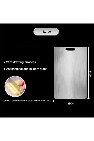 Choice 34x23cm 316 Stainless Steel Chopping Board Panel Kitchen Household Thickened Double Sided Cutting Bo