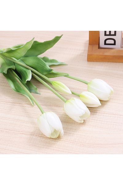 Choice White 5pcs Artificial Tulips Flowers Real Touch Pink High Quality Luxury Silicone Fake Flower Home R
