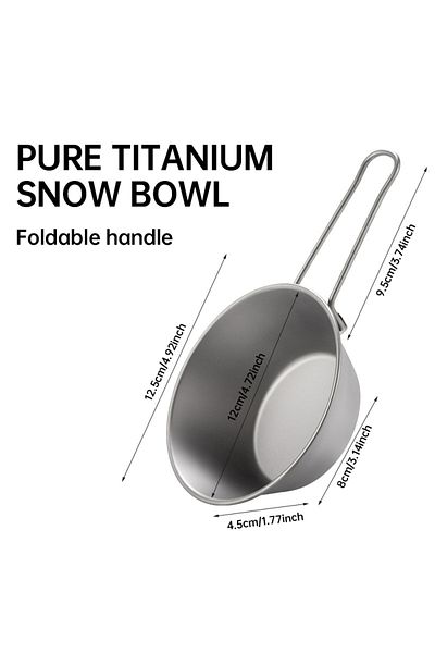 Choice Folding handle Pure Titanium Outdoor Portable Snow Bowl Folding Bowl Tableware Rice Bowl Camping Pic