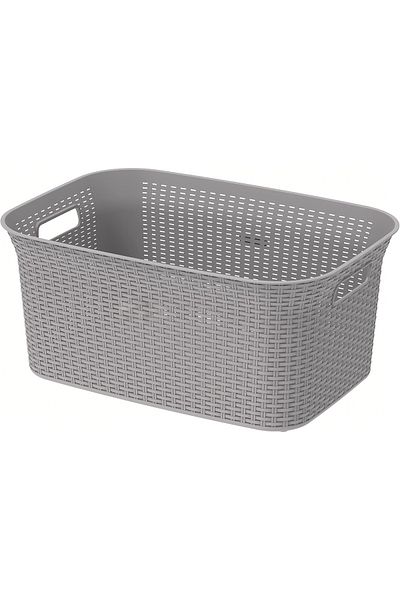 COOYA 50L Laundry Baskets with Handles, Lightweight Convenient, Ventilated Design, for Bathroom(Grey)