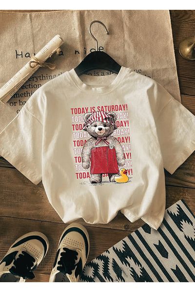 Touz Moda Σήμερα είναι Σάββατο με στάμπα Unisex Oversize T-shirt
