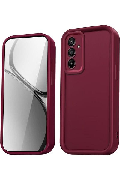 Fibaks Samsung Galaxy A16 Compatible Case with Camera Protection Soft Textured Shock Absorbing Burgundy Silicone Cover
