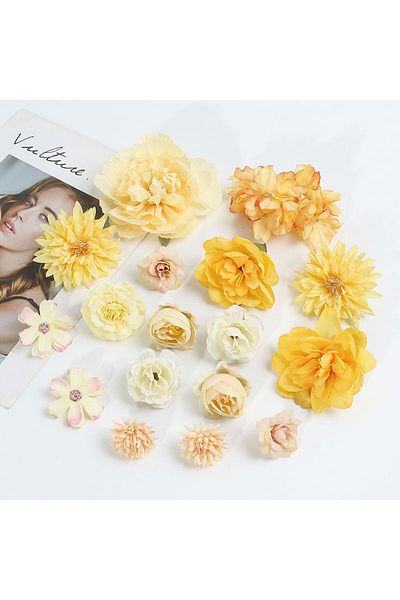 Choice Yellow Rose Artificial Flowers Set Peony Fake Flowers For Home Decor Wedding Marriage Decorations Or