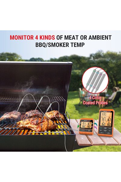 Choice Thermopro Tp829 Backlight 4 Meat Probes 300m Wireless Barbecue Oven Thermometer For Meat Digital ...