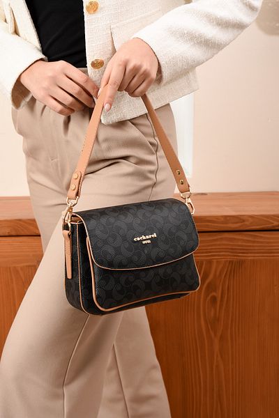 Cacharel Paris Women's Hand and Shoulder Bag Monogram Fabric