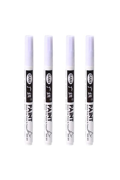 Choice 4Pcs white 4Pcs/set Oil Based White Black Permanent Paint Markers Pens 0.7mm Extra Fine Waterproof,