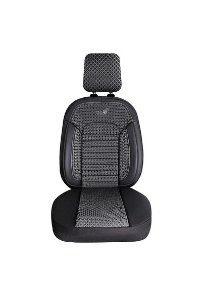 Panda Belek Car Seat Cover Set, With Zippers For Folding Bench, Dark Gray Black, 11 Pieces