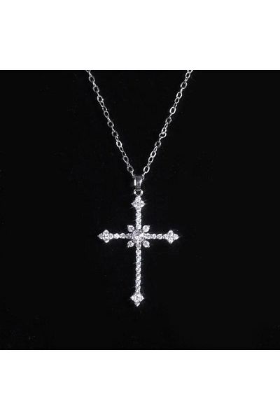 Choice Silver-plated 1pcs Imitation White Gold-color Necklace Ladies Cold Wind Full Of Diamonds Star Mango