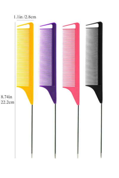 Choice TZ06926-4 قطع ميكس كولور برو ذيل مدبب صالون تصفيف الشعر مشط تصفيف الشع...