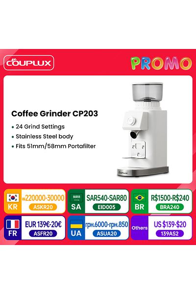 Choice1 Petrus Coffee Grinder With Portafilter Hoder With 24 Precise Grind Settings Espresso Drip Percola...