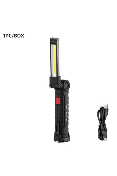 Choice W51 black USB Rechargeable Camping LED Flashlight Work Light Magnet and Hook Waterproof Lighting Mod