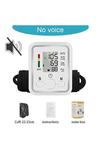 Choice No voice Digital Blood Pressure Monitor Arm Tonometer Meter Automatic BP Medical Sphygmomanometer Pu