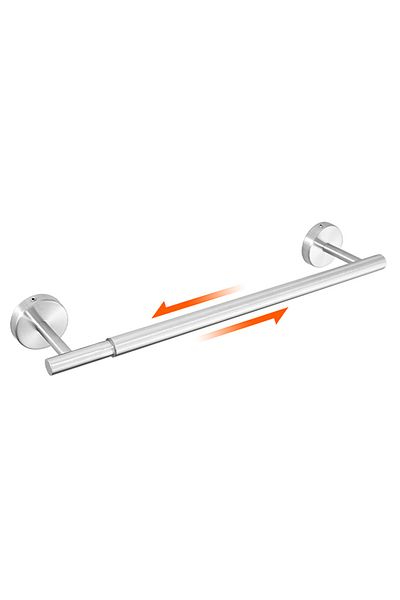 Choice Drilling Silver Bathroom Retractable Towel Bar Matte Black Stainless Steel Towel Rack Extended Dryin