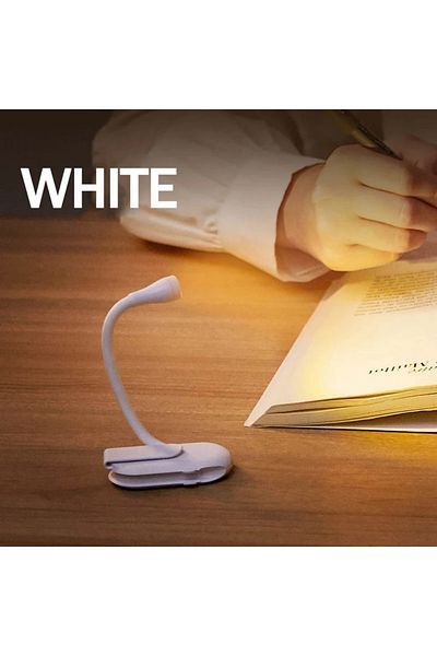GOTOBE 3 Colors White Shell Portable Led Book Lamp Usb Rechargeable Eye Protection Night Light Mini 360°cli