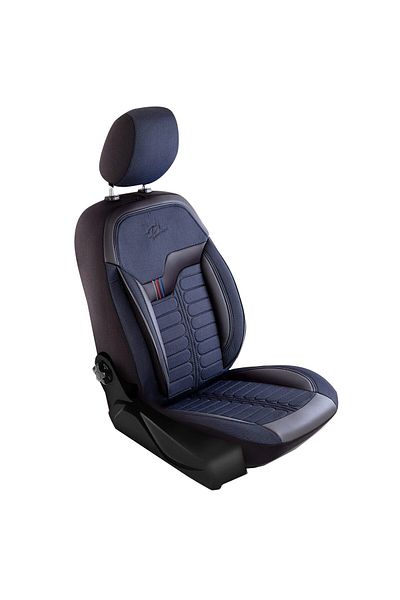 Panda Set Huse Scaune Auto Panda Londra, cu fermoare pentru bancheta rabatabila, albastru - negru 11 piese