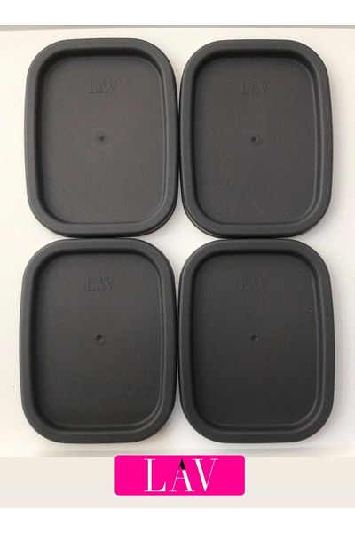 LAV 4 Pcs Spare Storage Container Lid Gray - 405 Cc