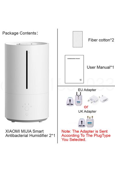 Choice Eu Adapter White Xiaomi Mijia Smart Antibacterial Humidifier 2,hidden Aroma Essential Oil Box,4.5l T