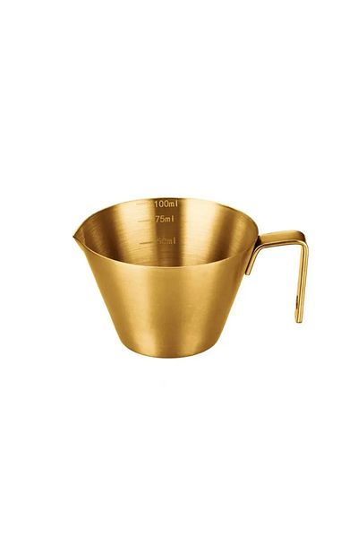 choice2 Gold 304 Stainless Steel Coffee Extraction Cup with Scale Small Milk Spoon Making Cup Espresso Measu