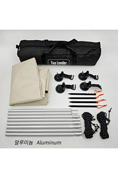 Top Lander مجموعة أعمدة AI بيضاء من Manta Ray، مظلة جانبية للسيارة، قماش أسود...