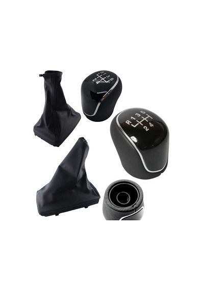 ZETOTO Corsa C Gear Shift Gaiter Handbrake Gaiter 5 Forward Leather Shift Knob Set of Three