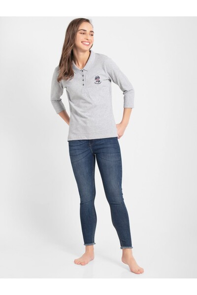 JOCKEY USA Orignals Polo T-Shirt UL10-0103-Lt Grey Mel