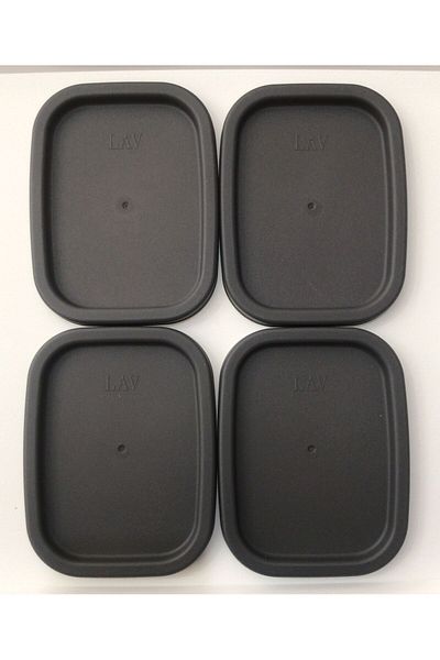 LAV 4 Pcs Spare Storage Container Lid Gray - 405 Cc