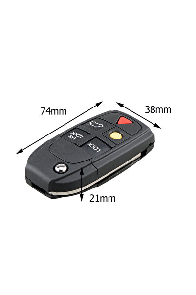 APWIKOGER black 5 Buttons Flip Remote Key Case FOB Replacement Fit for VOLVO ...