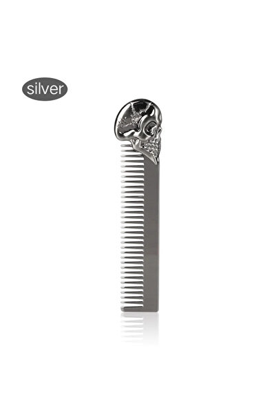 Choice مشط حلاقة احترافي من سكول-سيلفر، مشط معدني من الفولاذ المقاوم للصدأ، مشط لحية للرجال، مشط للعناية بالشارب