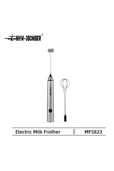 Choice White MHW-3BOMBER Powerful Milk Foam Machine Stainless Steel Electric Milk Beater Egg Foam Portable