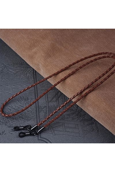 Choice3 Dark brown Thick Twist Sunglasses Leather Rope Chain Eyewear Braided Glasses Lanyard Strap Outdoor S