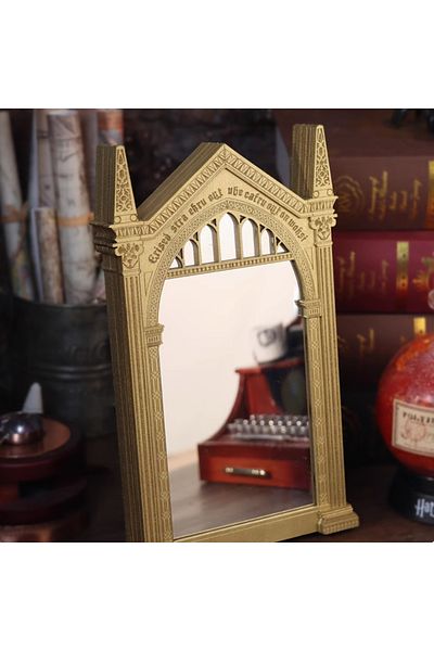 Zoeydam Gold Memory Photo Frame Magic Mirror Touch Illuminates Photo replaceable potterhead Perfect for coup