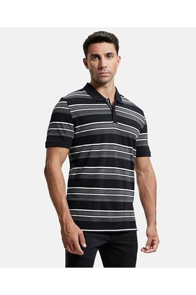 JOCKEY USA Originals Half Sleeve Y/D Polo US93-0103-BLACK/C.MELANGE