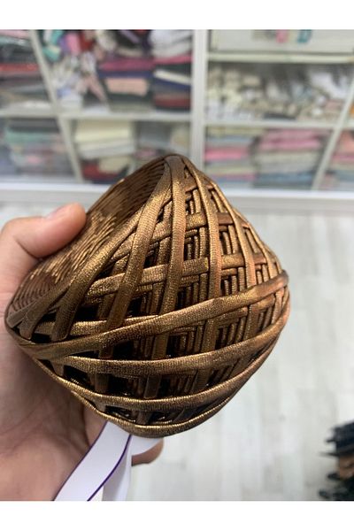 Rengarenk tuhafiye ve hobi Leather Look Metallic Combed Cotton Bag Knitting Rope