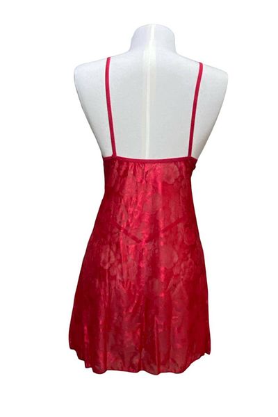 İNSPİRA Women's Short Jacquard Slit Detailed Transparent Nightgown Thong Set