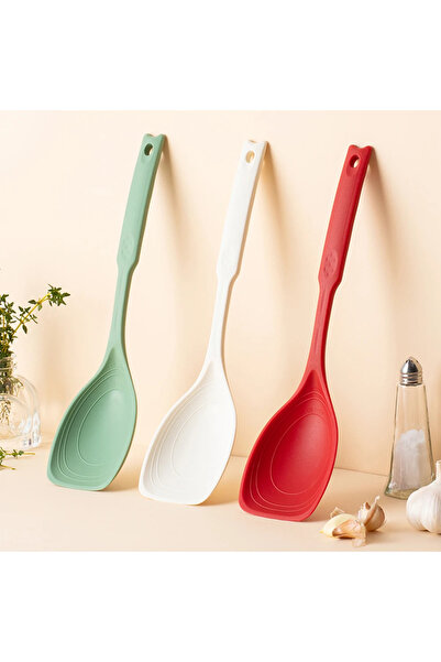 Choice 3Pcs Mix Silicone Spoon Multi-use Hold Comfortable Non-slip Round Handle Large Cooking Utensils Mixi