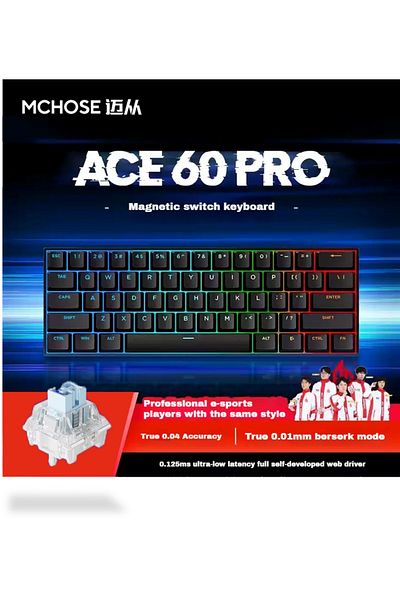 Choice Ace60Pro Black MCHOSE Ace60/Ace68 Pro Wired Mechanical Gaming Keyboard-Ultra-Precise Compact layout