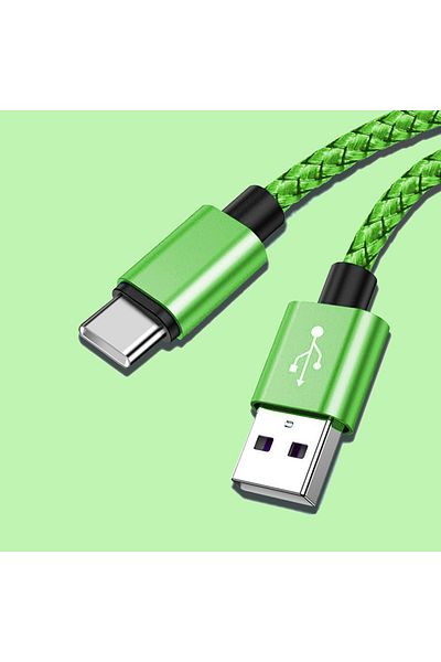 Choice 3m green USB A to Type C Charging Cable Fast Charger Nylon Data Cable For Iphone Android Huawei Sams