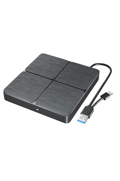 Choice محرك أقراص DVD-Blu-ray خارجي أسود بمنفذ USB 3.0 محمول، قارئ أقراص DVD-Blu-ray، مشغل أقراص مضغوطة، ناسخ أقراص DVD لأجهزة الكمبيوتر المحمولة