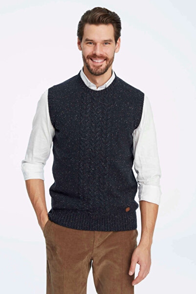 SMILE Chewan Navy Blue Wool Sweater