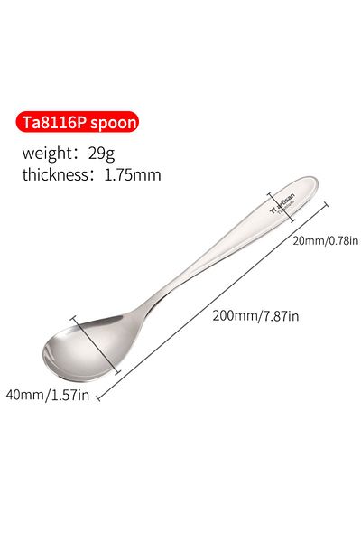 Choice Ta8116P Tiartisan Titanium Ultra-light Durable Portable Sandblasting Fork Polished Spoon Cutlery Tab