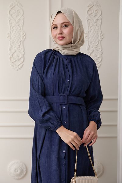 InStyle Judge Collar Strawberry Pattern Navy Blue Dress