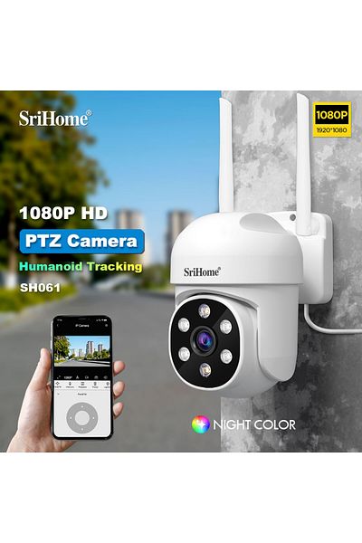 Choice Eu plug Srihome SH061 Wireless Monitoring Camera PTZ AI 1080P Home Security Camera Night Vision Huma