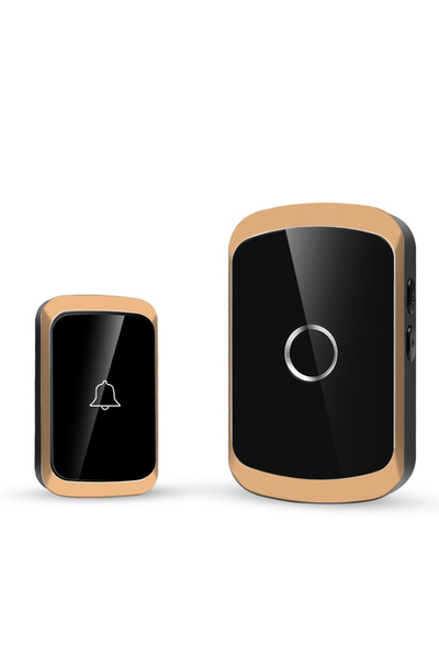 choice2 جرس باب لاسلكي ذكي أسود وذهبي، طقم جرس باب، لا يتطلب صندوقًا، جهاز تح...