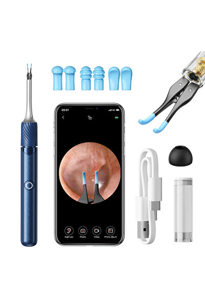 choice2 Blue Visual Ear Cleaner with Camera Ear Wax Removal Tool with Ear k &...