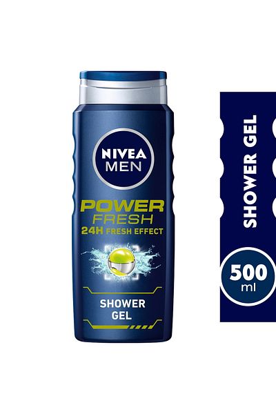 NIVEA MEN Power Fresh Shower Gel 500ml Long-Lasting Freshness & Deep Clean