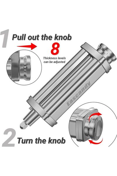 Choice ملحق صانع المعكرونة من كيتشن إيد لخلاط كيتشن إيد، أسطوانة معكرونة من الفولاذ المقاوم للصدأ