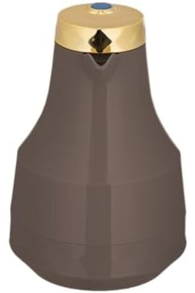 ALSAIF Coffee And Tea Vaccum Flask In Brown/gold / Leak-proof And Keeps Drinks Hot 1 Liter