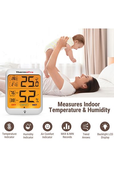 Choice Thermopro Tp53 Indoor Digital Thermometers Hygrometer Humidity Weather Station For Home Room Ther...